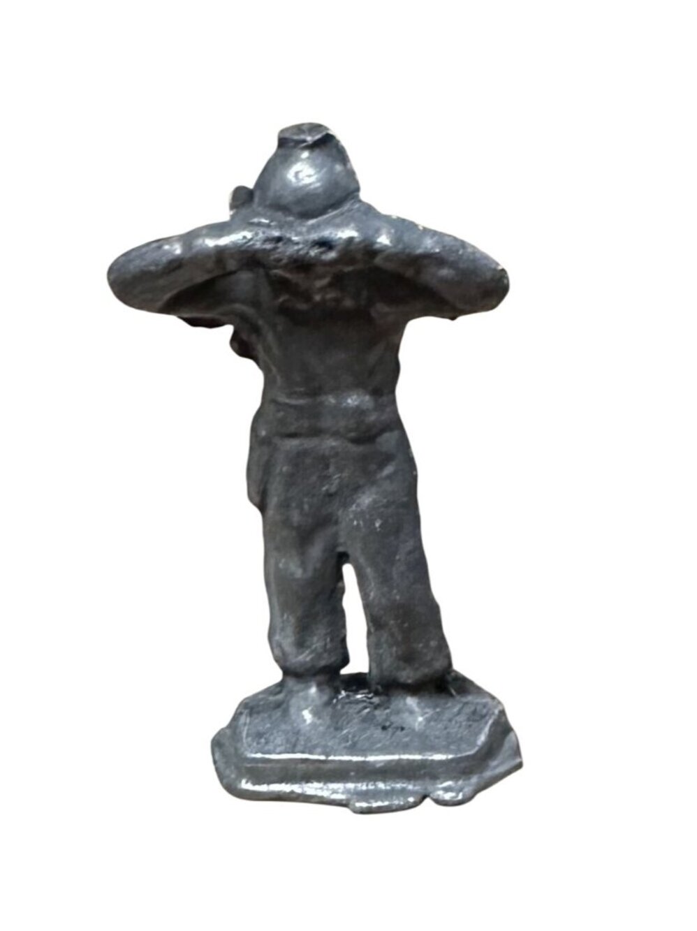 Vintage Lead Figure Military Soldier With Binoculars Cast Lead Unpainted